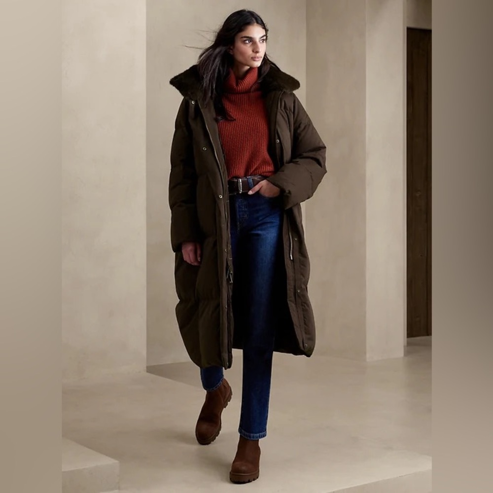 Banana Republic Brown Puffer Coat